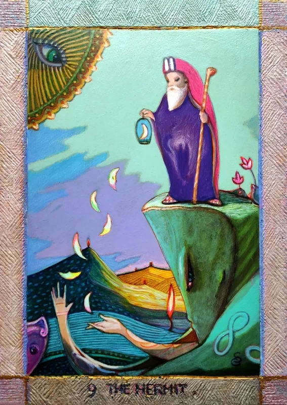 THE HERMIT, 9 (2023) Mixed-media painting by Carlo Salomoni