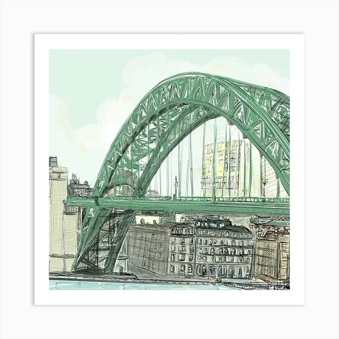 The Tyne Bridge Art Print by Holly Ruanne Draws