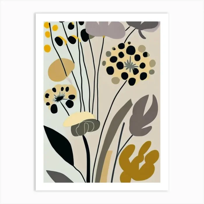 Thimbleweed Wildflower Modern Muted Colours 2 Art PrintWS by Wildflower Studio