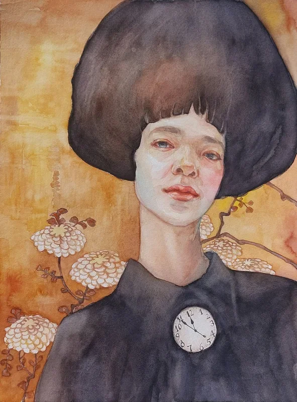 Tick tock (2025) Watercolour by Dunja Jung