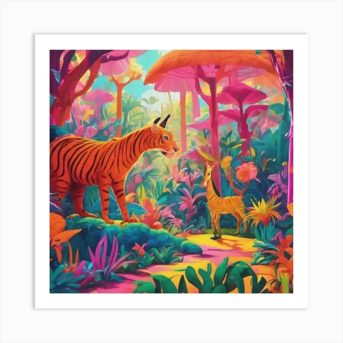 Tiger In The Jungle Art Print by AmbereenMiftah