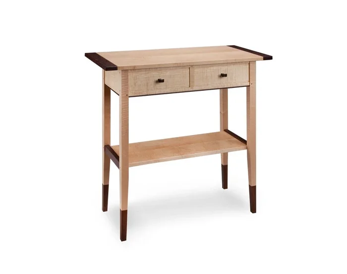 Tiger Maple Two Drawer Hall Table