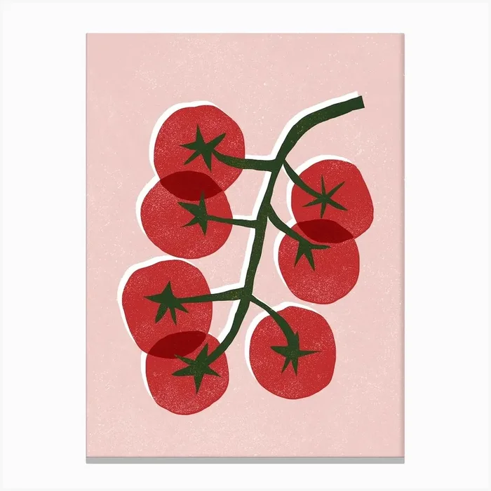 Tomatoes On A Branch 1 Canvas Print by showmemars