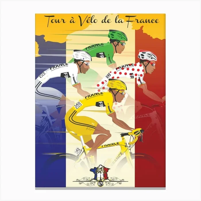 Tour De France Jerseys Canvas Print by Wyatt 9