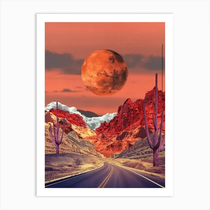 Towards Mars Art Print by Leaf and Petal Design