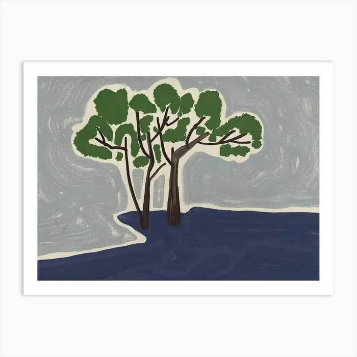Tree In The Water Art Print by Little Dean