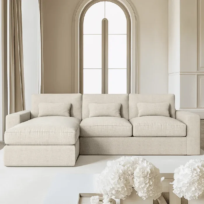 Tribeca Ash Greige Medium Left Hand Facing Chaise End Sofa