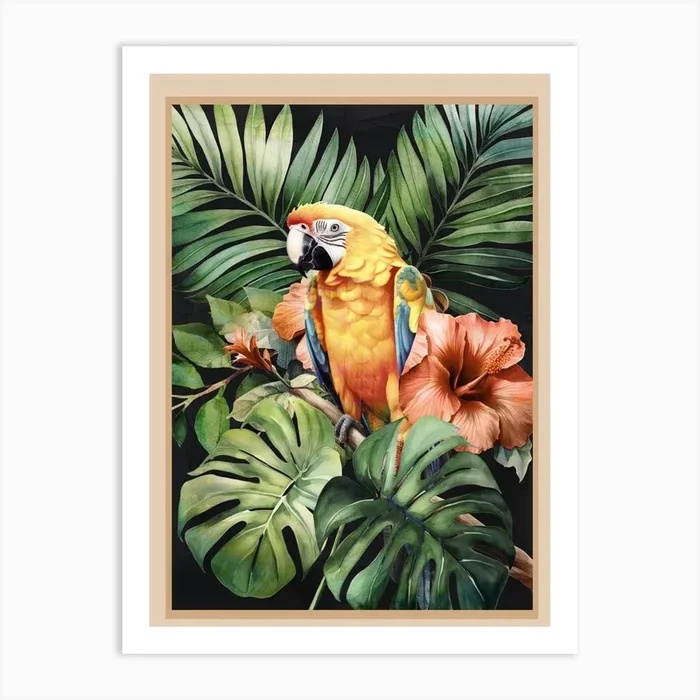 Tropical Parrot Art Print by Nadja