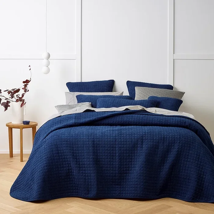 Turin Indigo Coverlet Set + Accessories