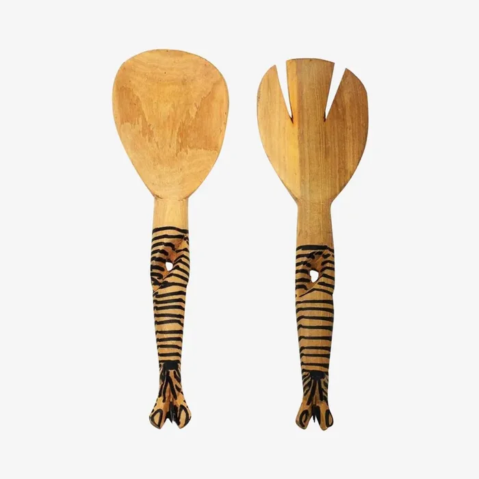 Twisted Handles Zebra Serving Set – Set of 2 by Global Crafts