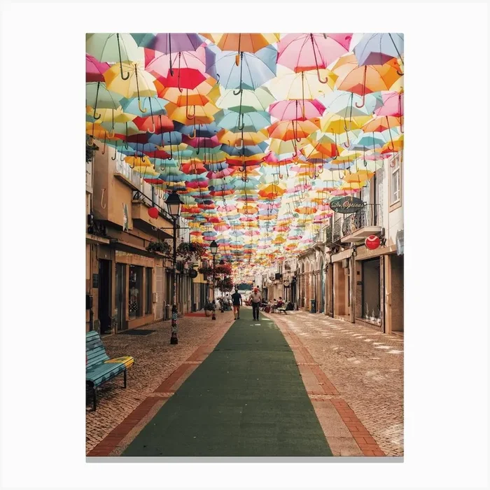 Umbrella Alley Canvas Print by Indio Page