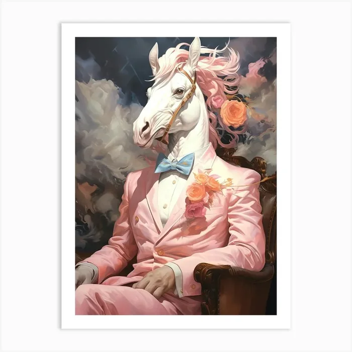 Unicorn In A Suit 2 Art Print by maebyfazar