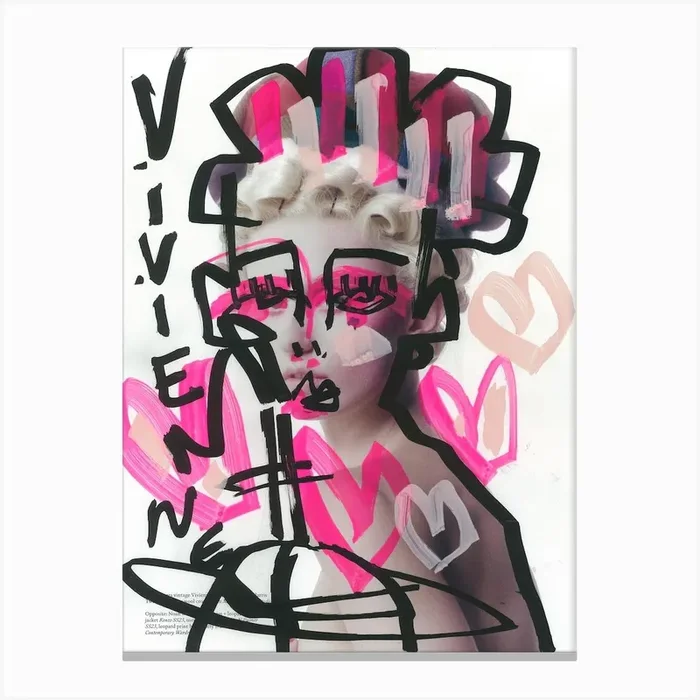 Valentine Vivienne Hearts Canvas Print by Tony Green