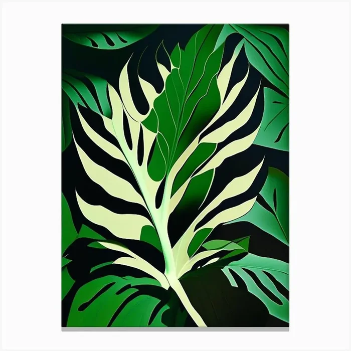 Valerian Leaf Vibrant Inspired 4 Canvas PrintL& by Leaf & Stem Studio