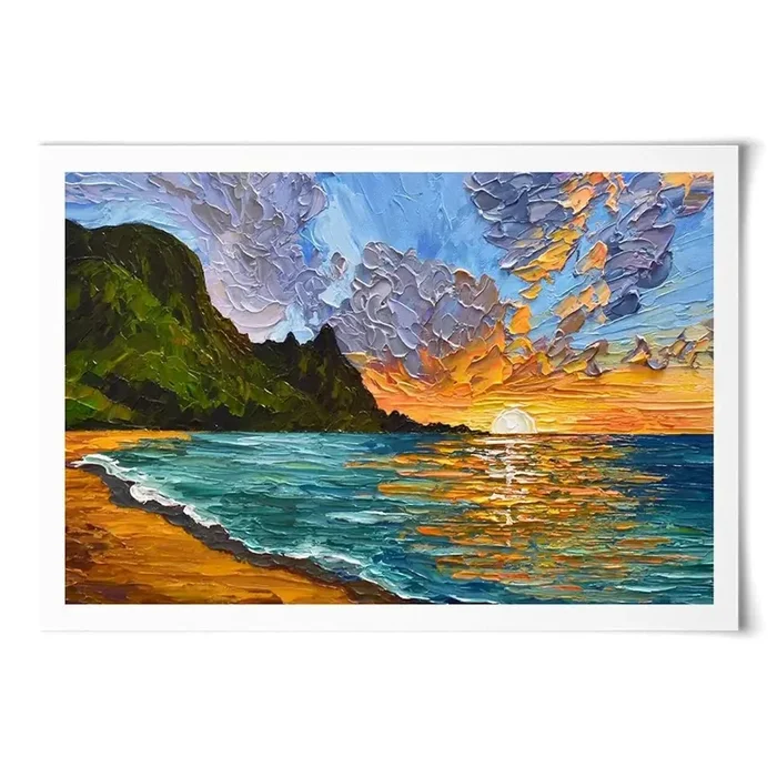 Vibrant Mountain Sunset Art Print