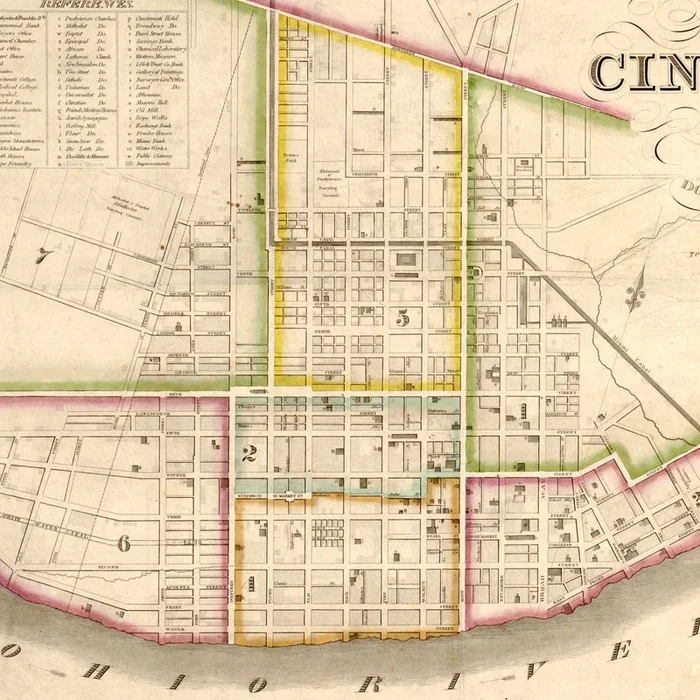 Vintage Map of Cincinnati Ohio (1841)