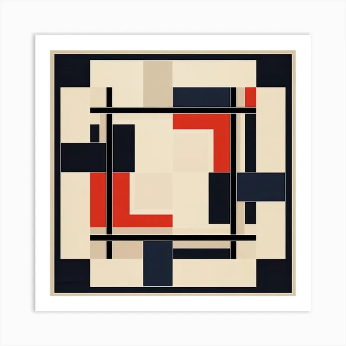 Vintage Symmetry: Mid Century Modern Elegance Art Print by Art-Syndicate