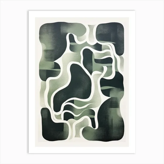 Vintage Vortex; Risograph Abstract Whirl Art Print by Art-Syndicate
