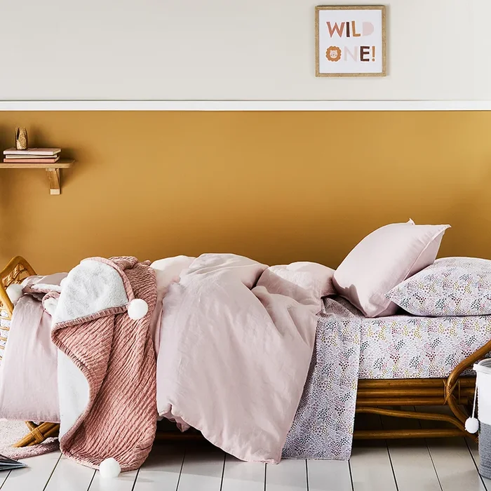 Vintage Washed Linen Powder Pink Quilt Cover