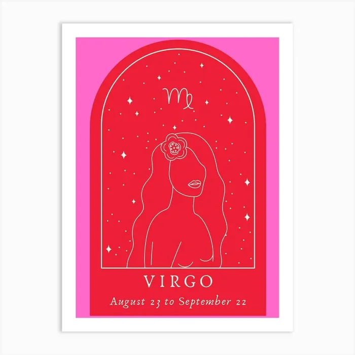 Virgo Red Art Print by Moo & May Studio