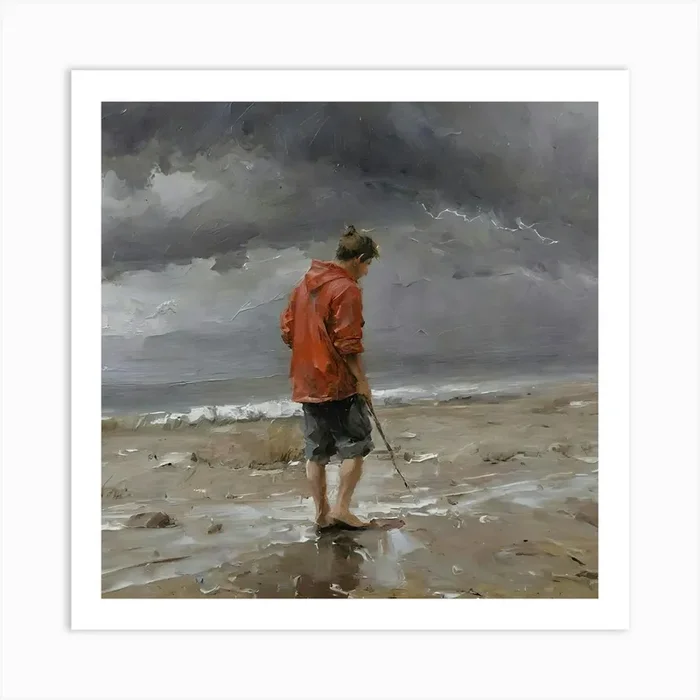 walk on the beach Art Print by MysticMoments