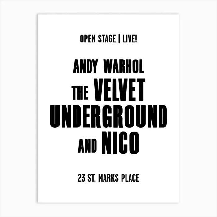 Warhol Velvet Underground And Nico Live Concert Poster Art Print by Mambo