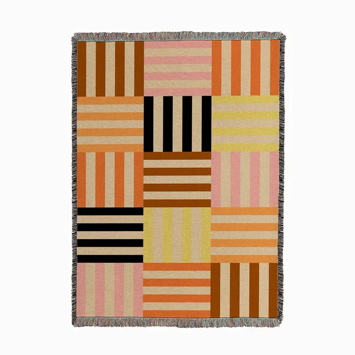 Warm Stripe Woven Throw – Colourful by Bitter Honey