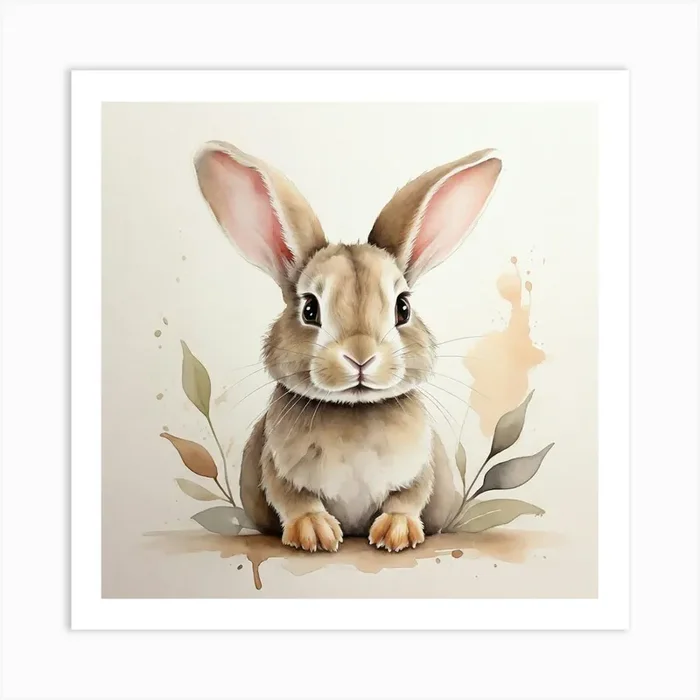 Watercolor Bunny 3 Art Print by ontoseno
