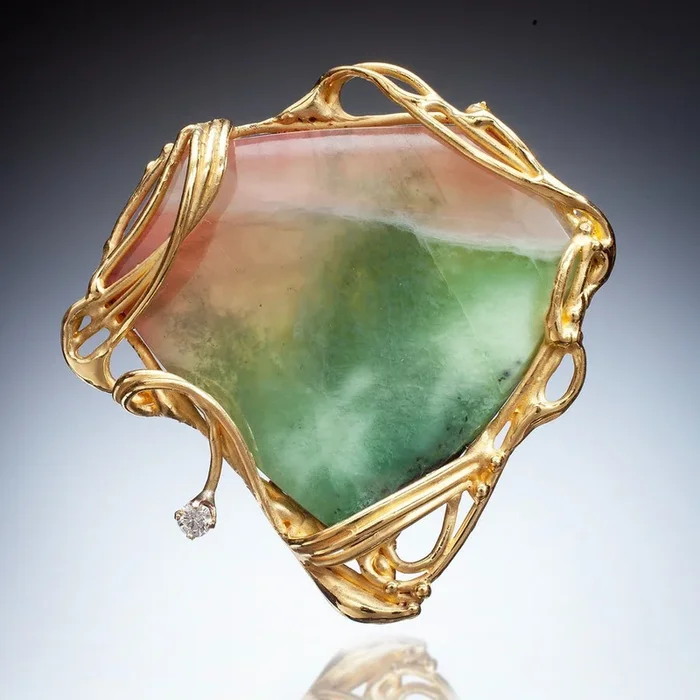 Watermelon Garnet Brooch
