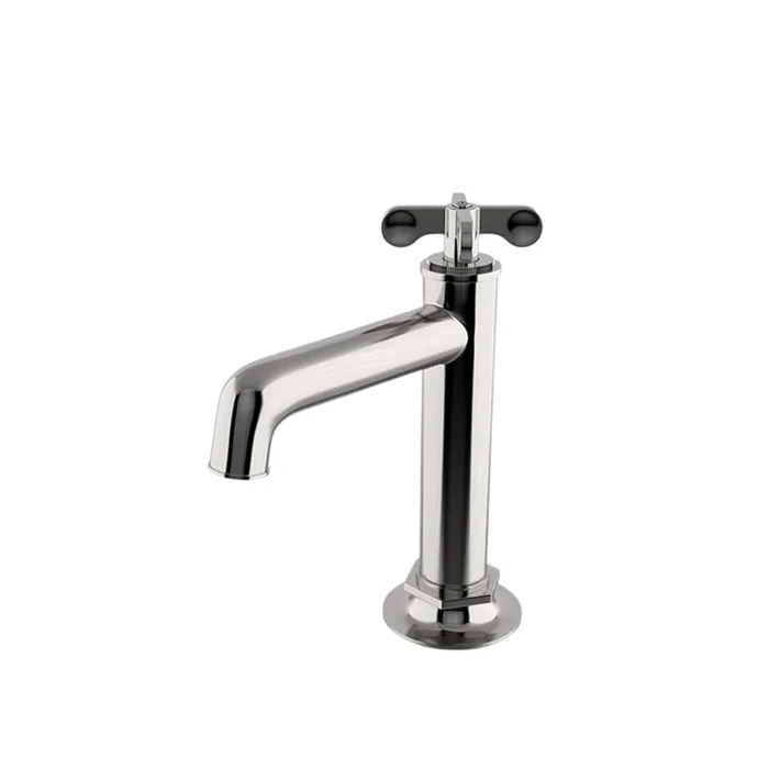 Waterworks Henry One Hole Bar Faucet with Cross Handle in Matte Nickel
