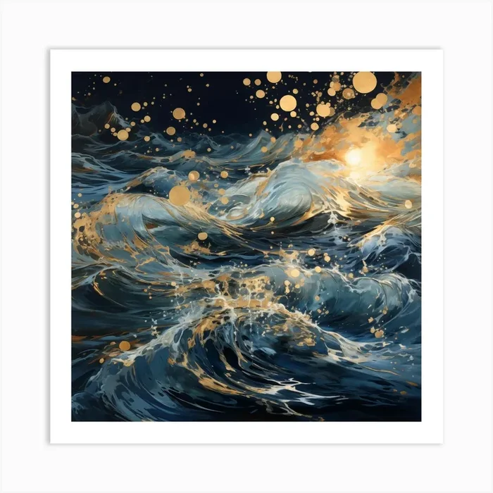 Waves In The Night Art PrintTK by Tabish Khan