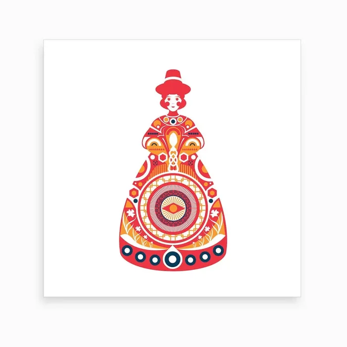 Welsh Lady Square Art Print by Matt Needle