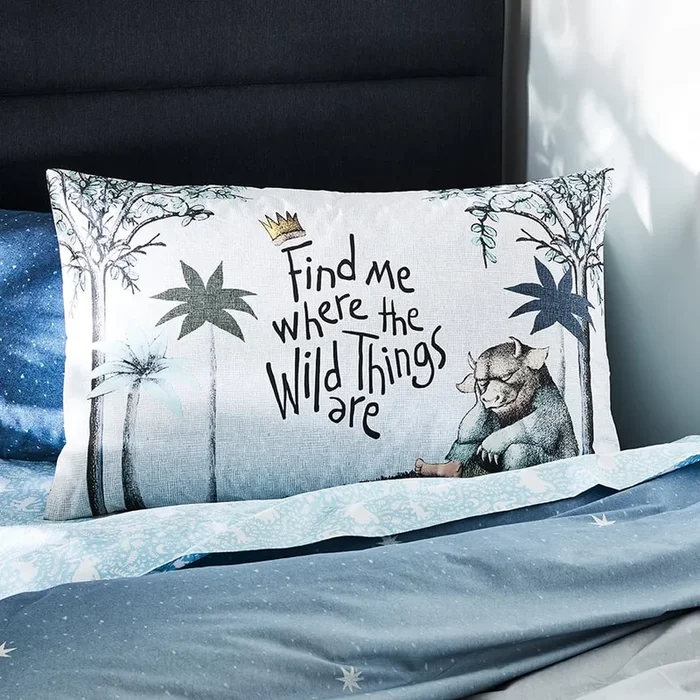 Where The Wild Things Are Boat Text Pillowcase