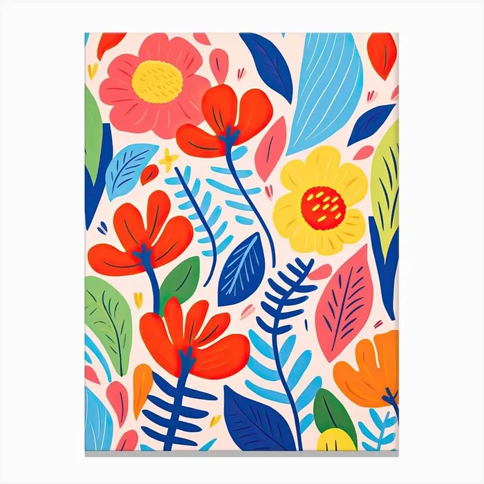 Whimsical Bouquet; Matisse Style Canvas Print by Art-Syndicate