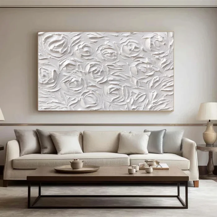 White Minimalistic Textured Art #MM234