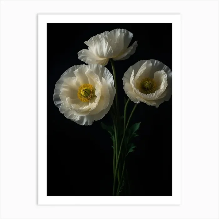 White Poppies Art Print by Art shop