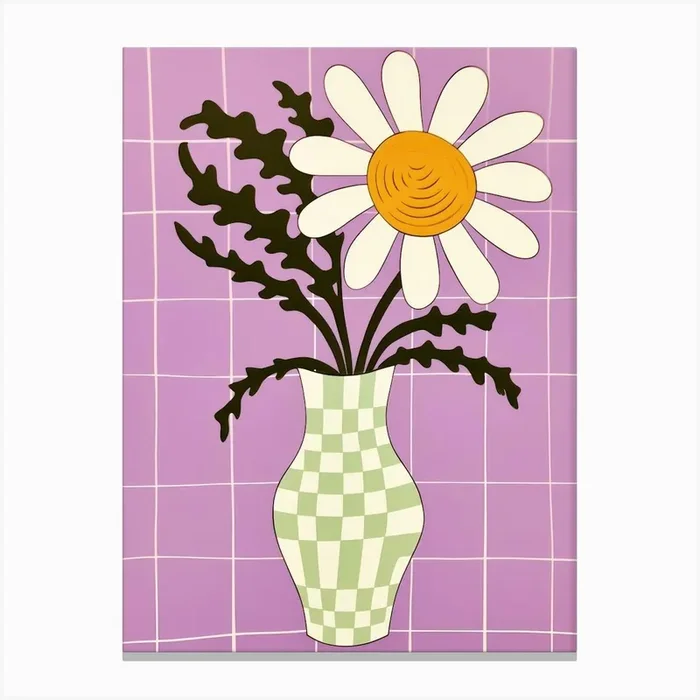 Wild Flowers White Tones In Vase 1 Canvas Print by Dreamy Seasons Art