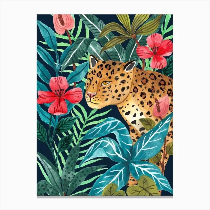 Wild Leopard Canvas Print by Ploypisut