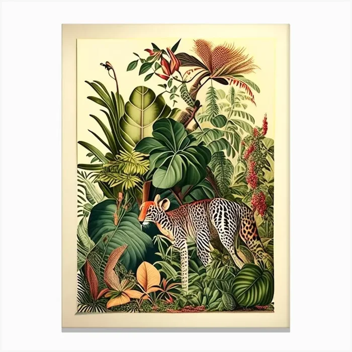 Wild Safari Botanicals 12 Canvas PrintJM by Jungle Mania