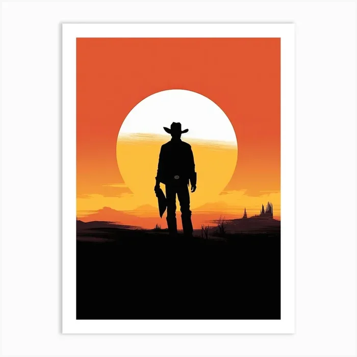 Wild West Cowboy: A Timeless Tale Art Print by Art-Syndicate