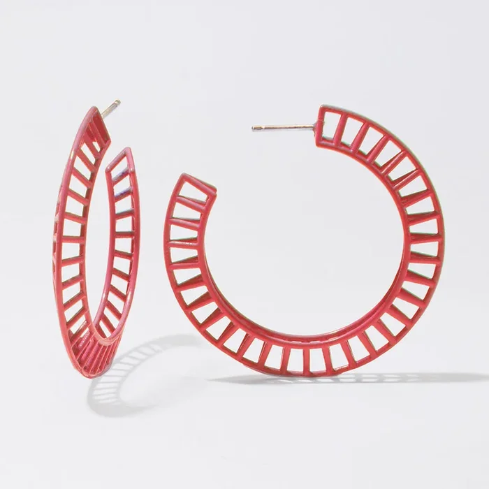 Wire Frame Hoops – Coral