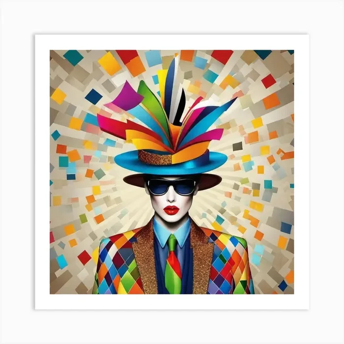 Woman In Colorful Hat Art Print by Noctarius