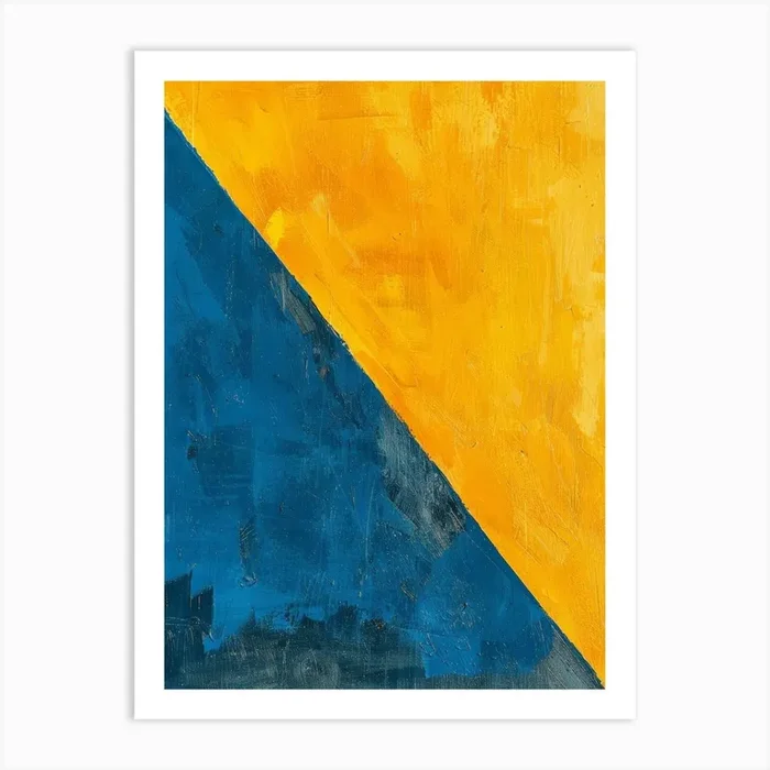 Yellow And Blue Art Print by Moving Clouds Art