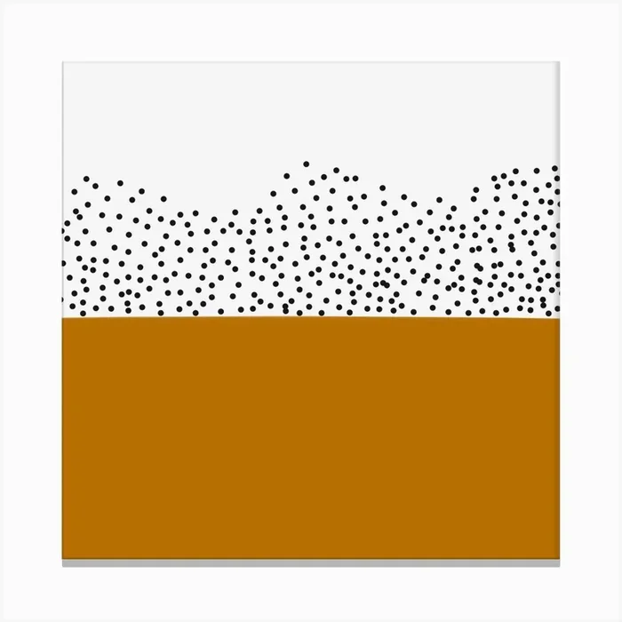 Yellow and polka dot painting Canvas Print by Rev Store