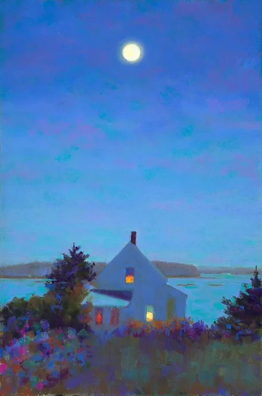 Yellow House, Full Moon – Salon Size
