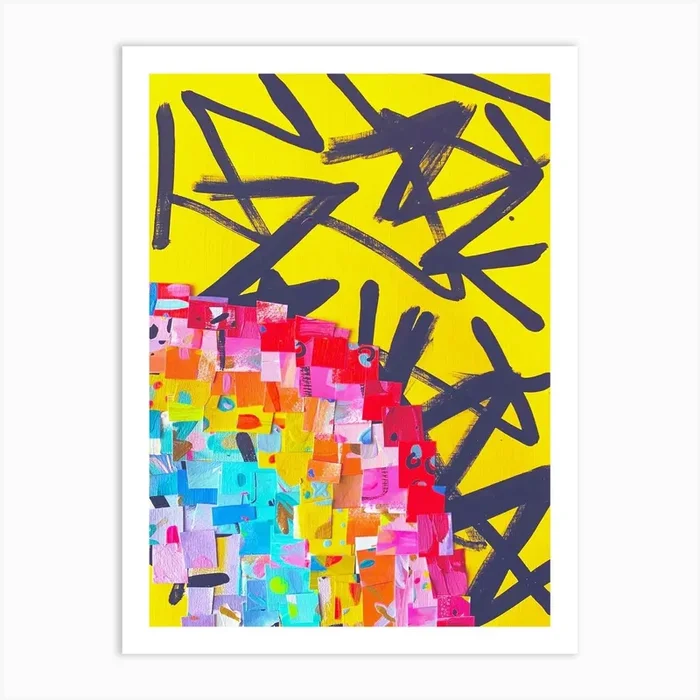 Yellow Rainbow Right Art Print by Zinome