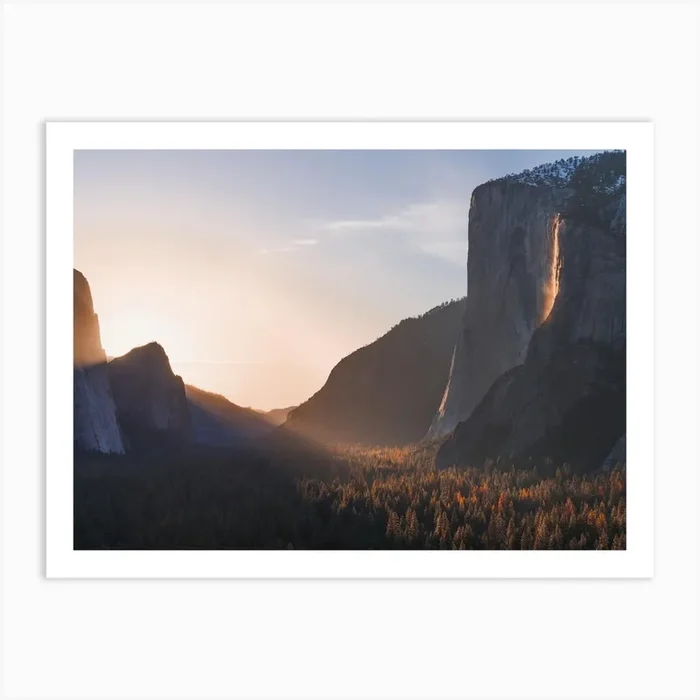 Yosemite Valley At Sunset Art Print by Western Range