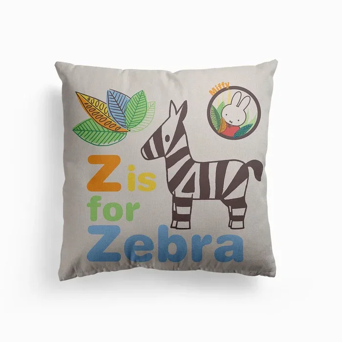 Z Is For Zebra Canvas Cushion by Miffy Art Prints and Posters