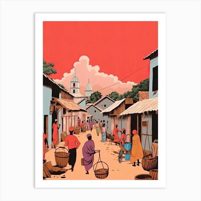 Zanzibar, Tanzania, Graphic Illustration 1 Art Print by Dreamy Seasons Art