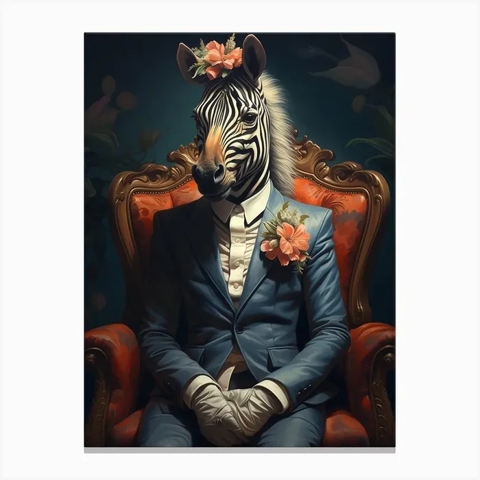Zebra 5 Canvas Print by maebyfazar